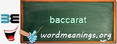 WordMeaning blackboard for baccarat